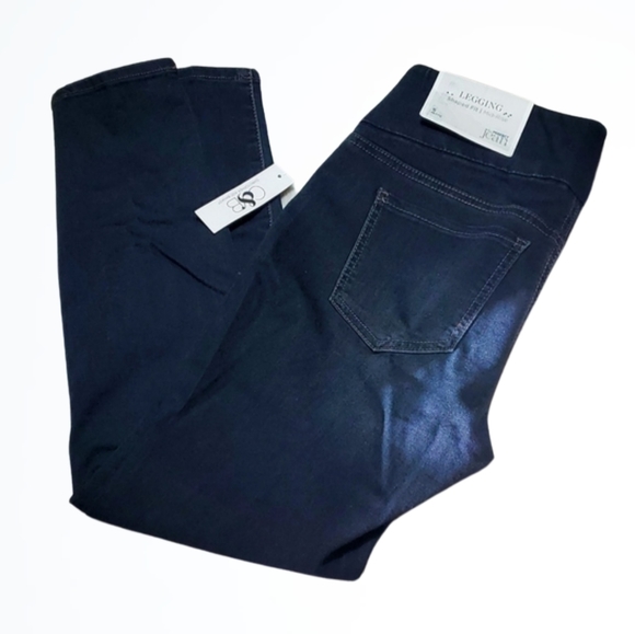 Christopher & Banks Mid Rise Shaped Fit Pull On Blue Denim Legging Size SP NWT - Picture 1 of 7